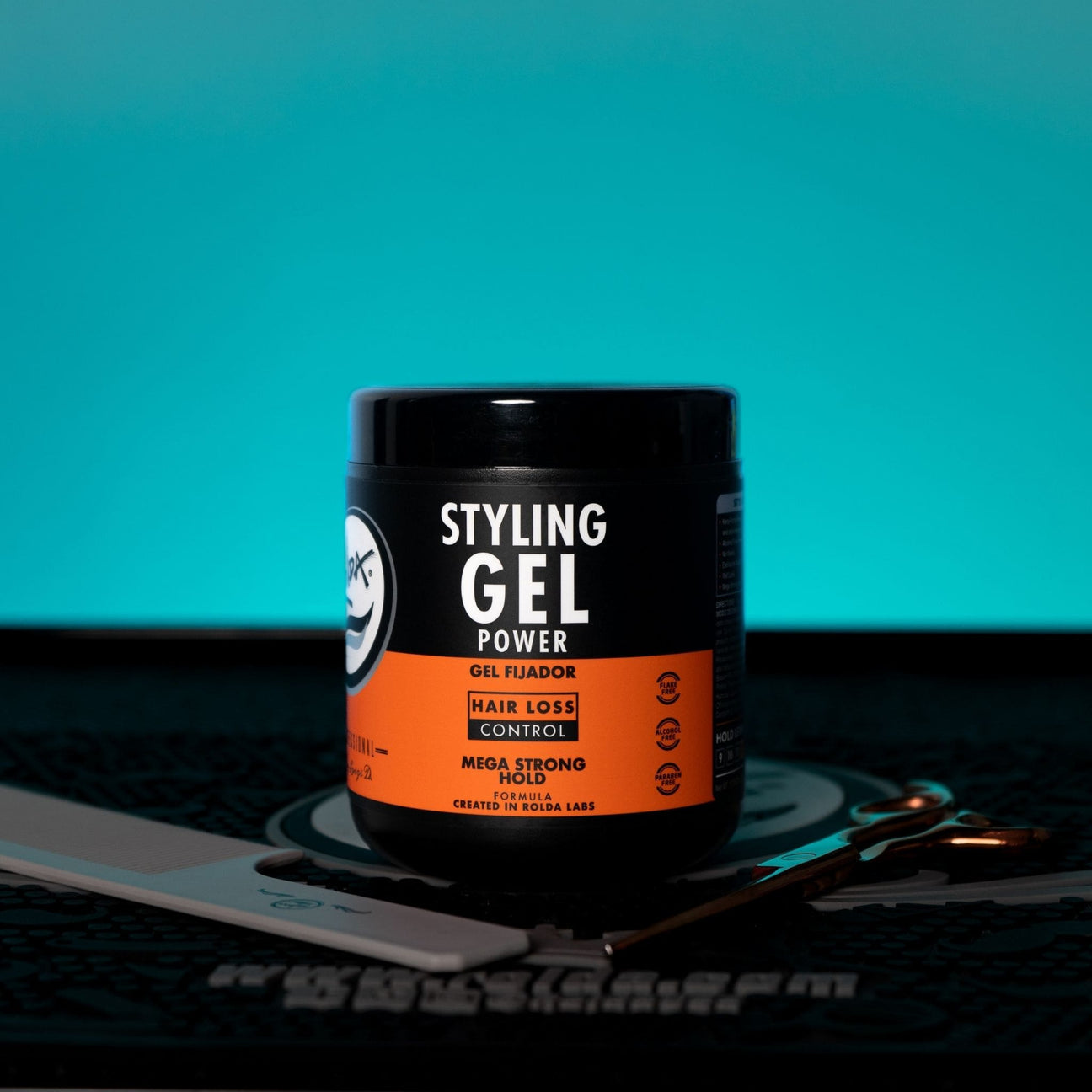 Rolda - Power Hair Styling Gel 500 g | Mega-Strong Hold, High Shine, Wet Look, Alcohol-free, Paraben-free, Flake-free