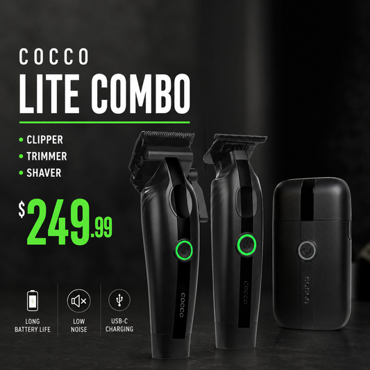 Cocco Clipper, Trimmer & Foil Shaver Veloce Lite Black Combo