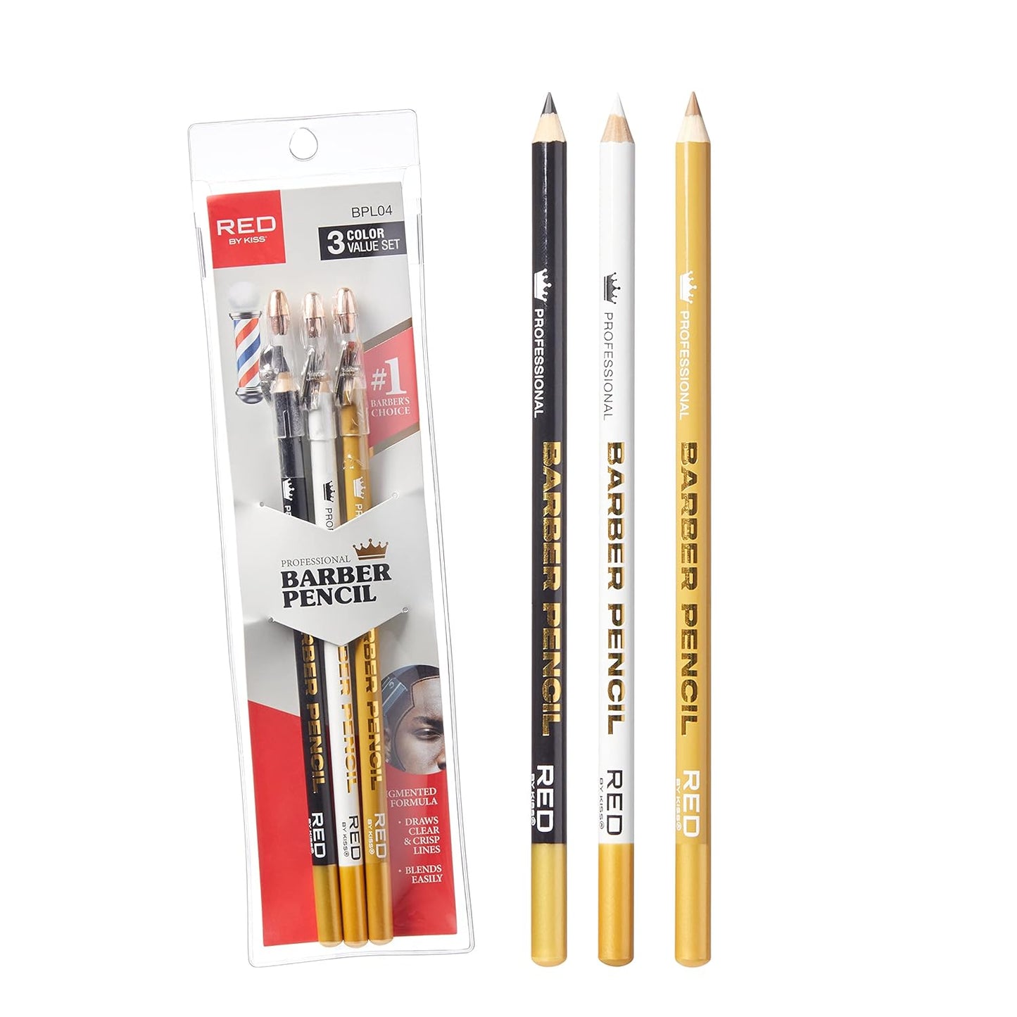 RED by Kiss Professional Barber Pencil – 3 Color Set