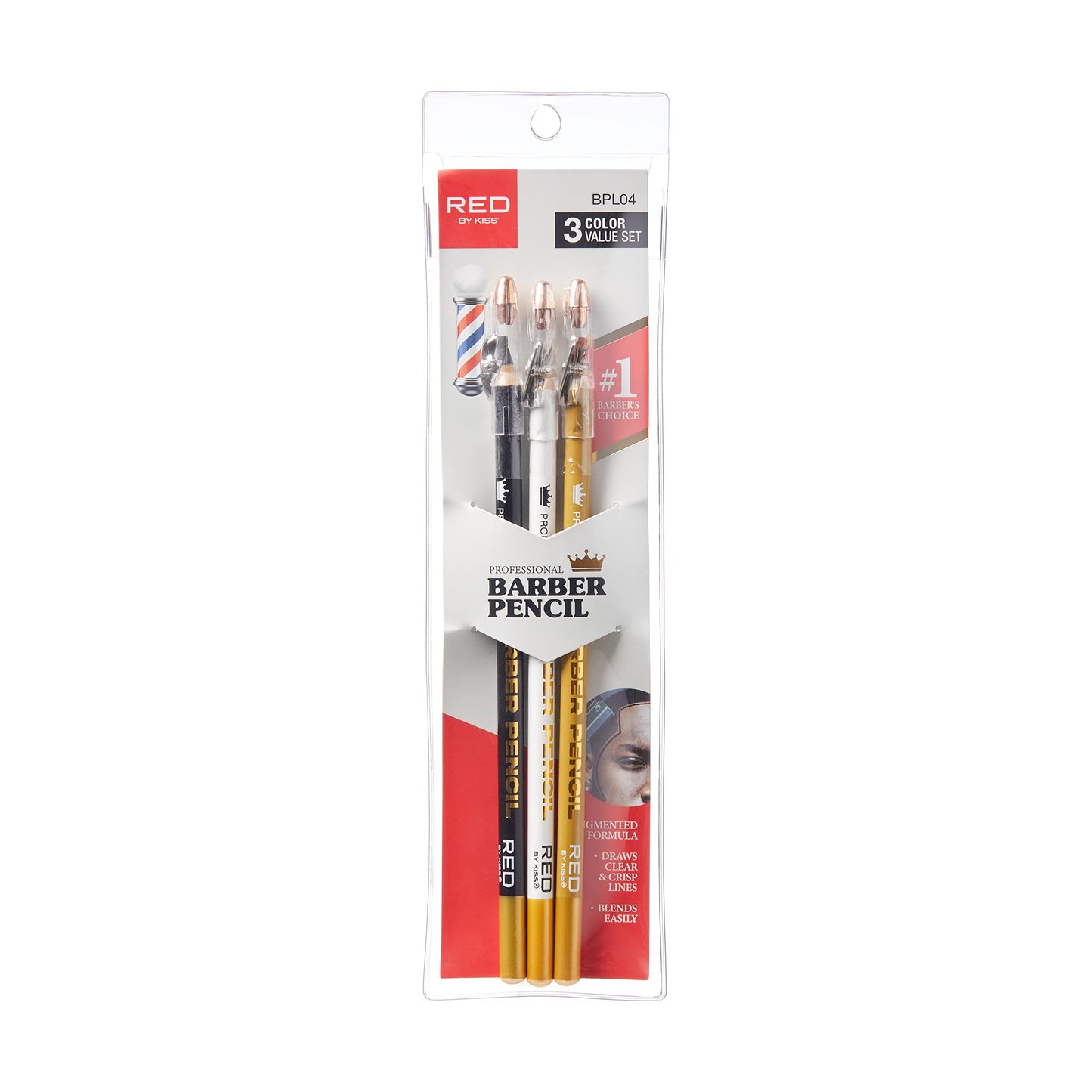 RED by Kiss Professional Barber Pencil – 3 Color Set