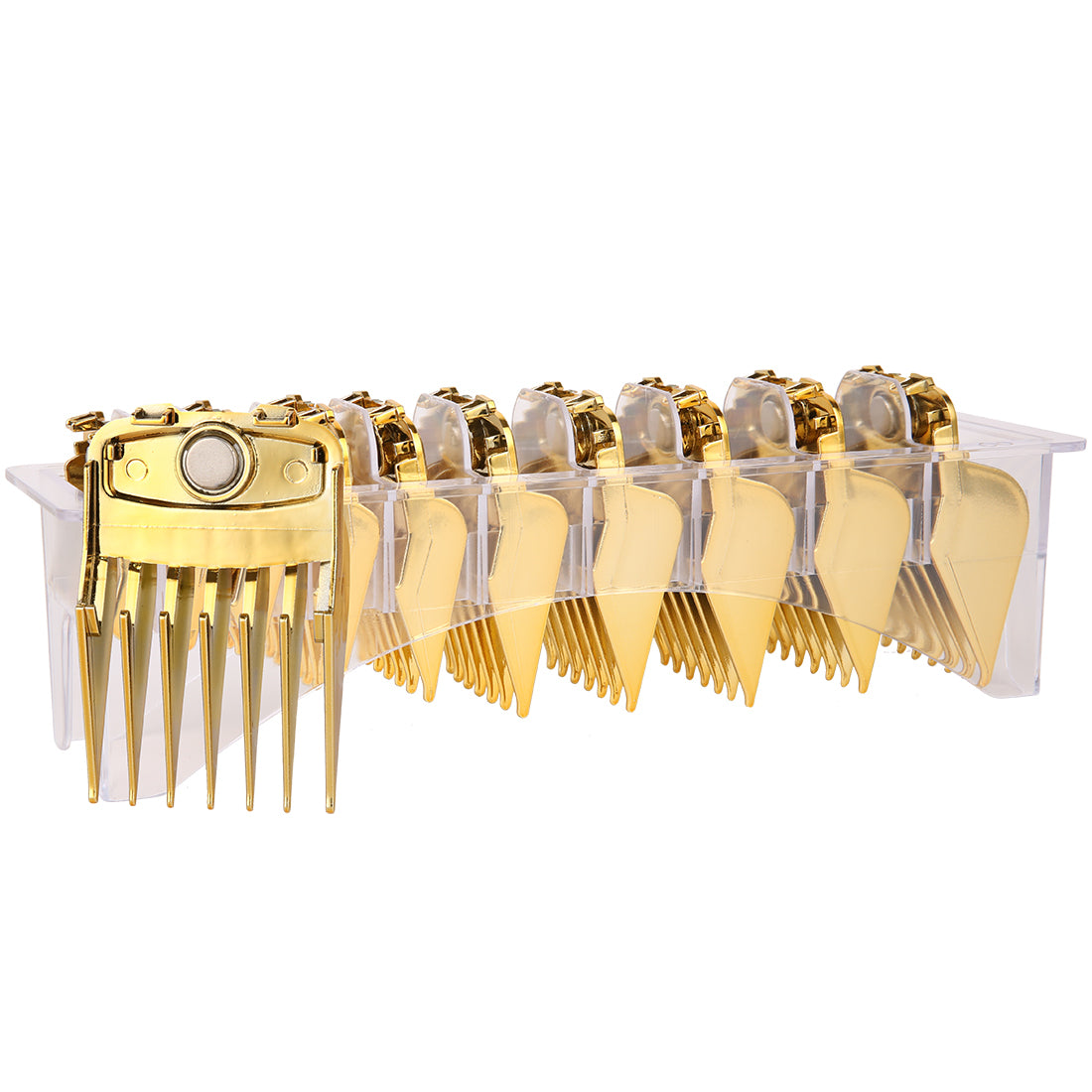 10 Pcs Hair Clipper Guards in Gold Color, With Magnet 3170-400-1/16"to 1"
