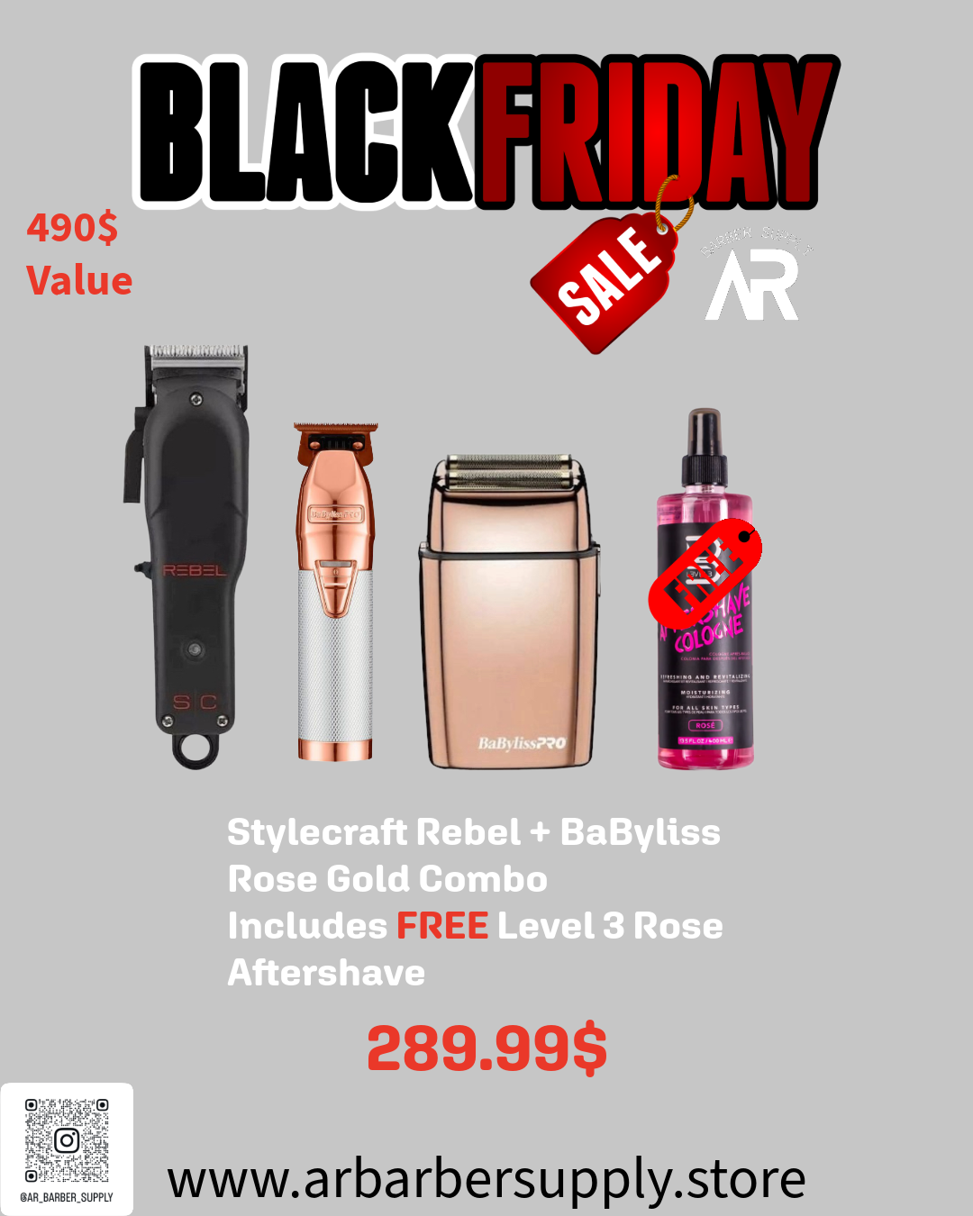 StyleCraft Rebel Clipper + BaBylissPRO RoseFX Trimmer & Shaver (FREE Level 3 Rose Aftershave)