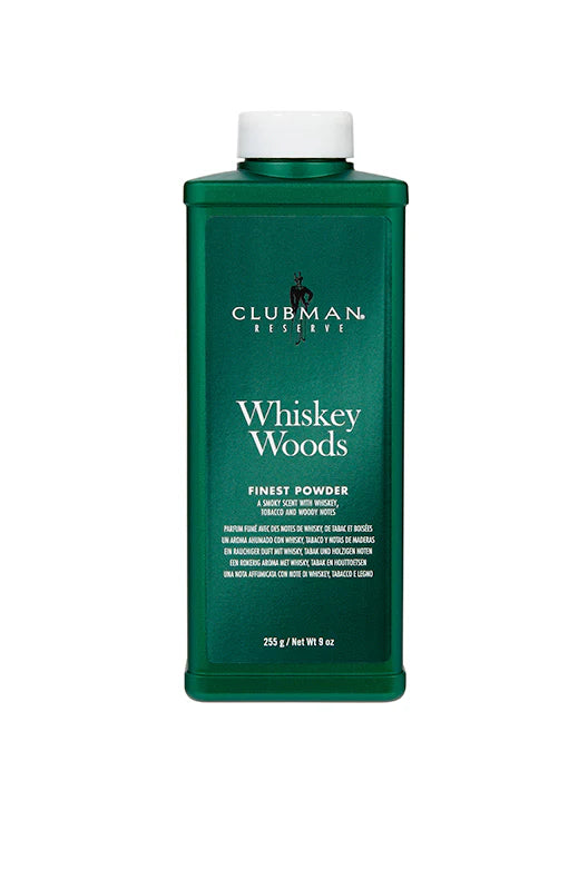 Clubman Reserve Whiskey Woods Cornstarch Powder, Post-Shave Grooming for Men (9 oz)