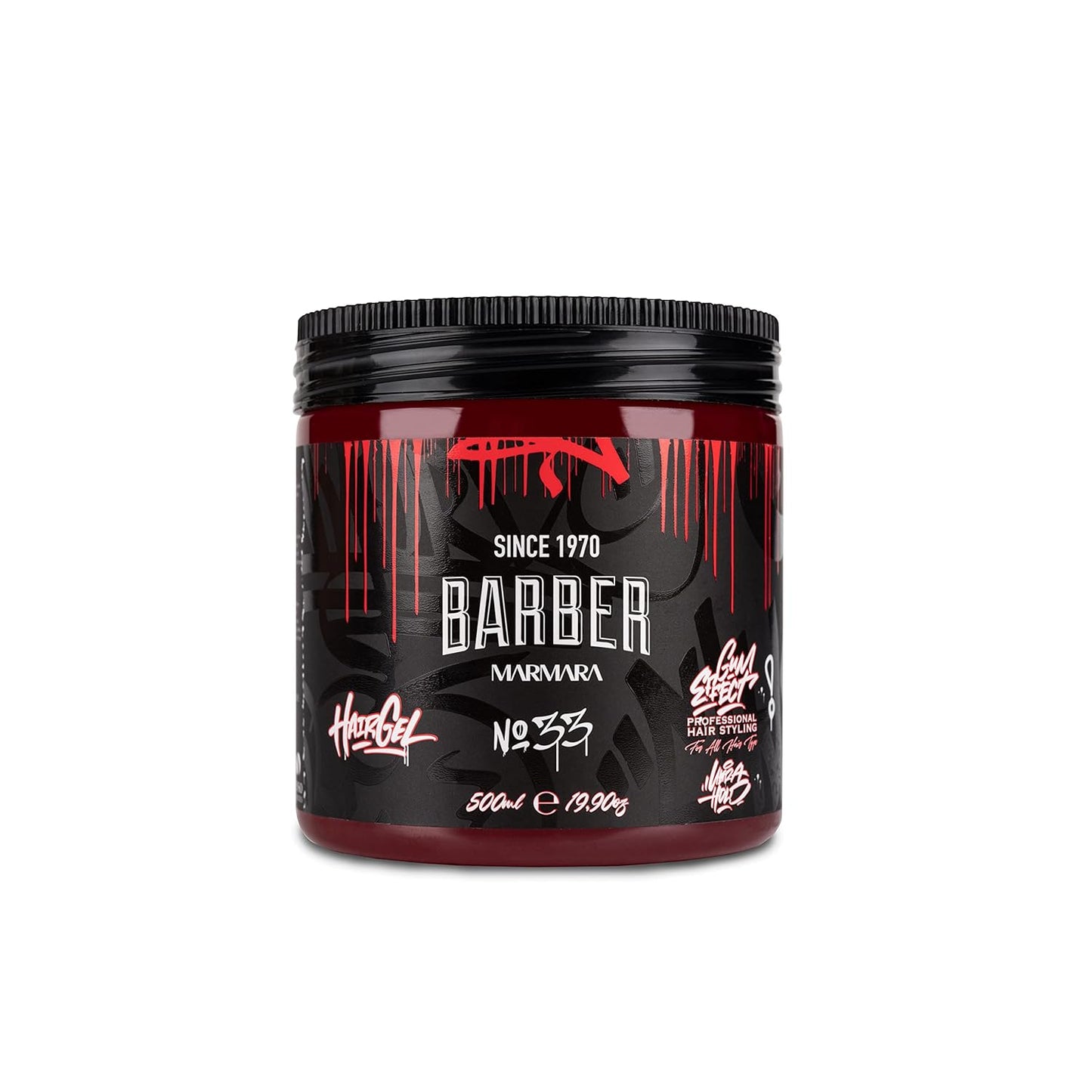 BARBER MARMARA Hair Styling Gel 500 ml – Men's Hair Gel – Strong Hold – No Gluing and No Residue – Alcohol Free – Fresh Fragrance – Hair Gel – Wet Hair Look – Rubber Effect