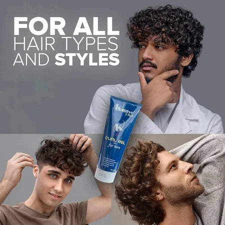 KALIVE Curl Gel for Men 8 oz. Hair Gel for Men, Quality in Mens Hair Products, Defines Curls, Reduces Frizz, Enhances Natural Waves, Curls or Perms.