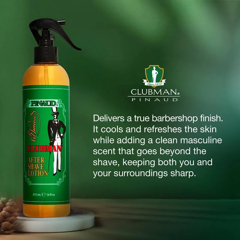 Clubman Pinaud After Shave Lotion, Soothes Skin After Shaving With Masculine Fragrance, 16 oz