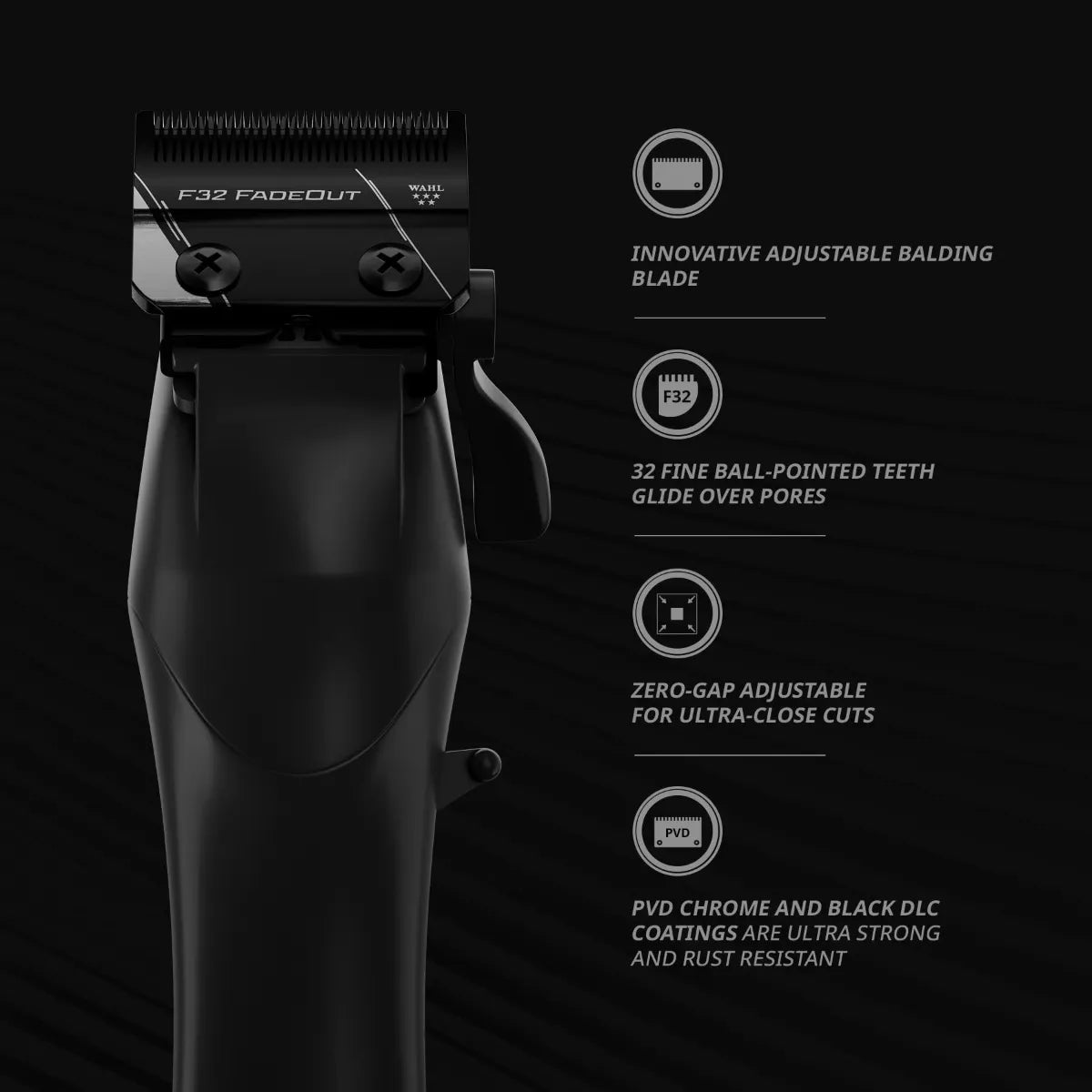 Wahl Professional 5 Star Vapor Clipper Corded and Cordless Operation F32 Adjustable Balding Blade Adaptable Speed